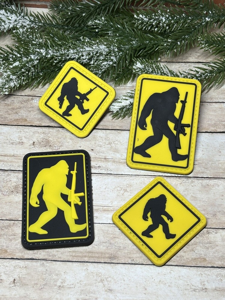 Bigfoot PVC Patch - Tactical Morale Patch - Sasquatch Crossing Patch - Hook Back