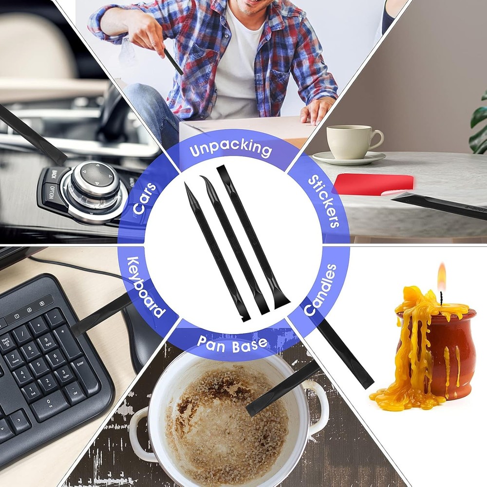 9 Pieces Plastic Scraper Tool Carbon Fiber Multi-Purpose Scratch...