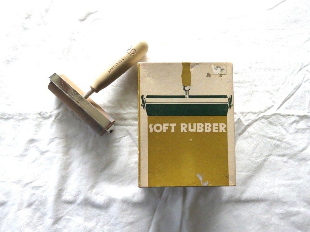 Vintage Speedball Soft Rubber Brayer Roller (4" Inch) - Printmaking Tool Made US