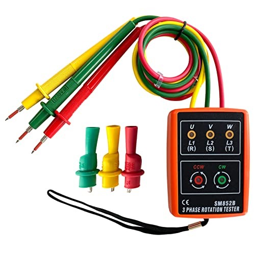 3 Phase Sequence Tester,Phase Rotation Meter Checker Multicolor