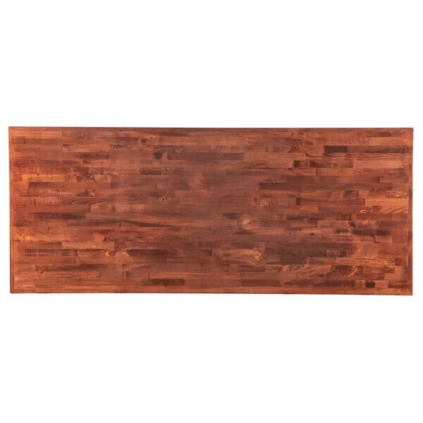 30'' x 72" Rectangular Butcher Block style Restaurant Table Top in Mahogany Wood