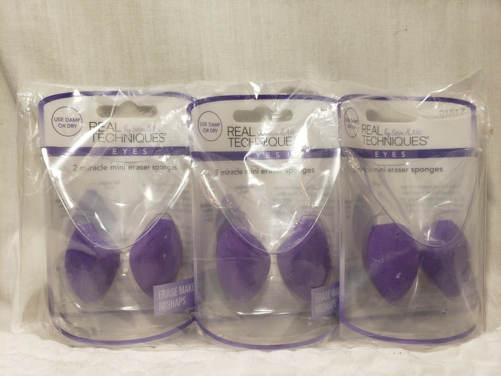 3X Real Techniques Miracle  Mini Eraser Sponges total 6
