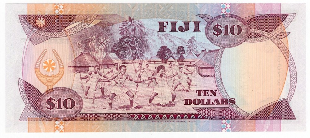 FIJI P-94a 10 Dollars 1992 UNC