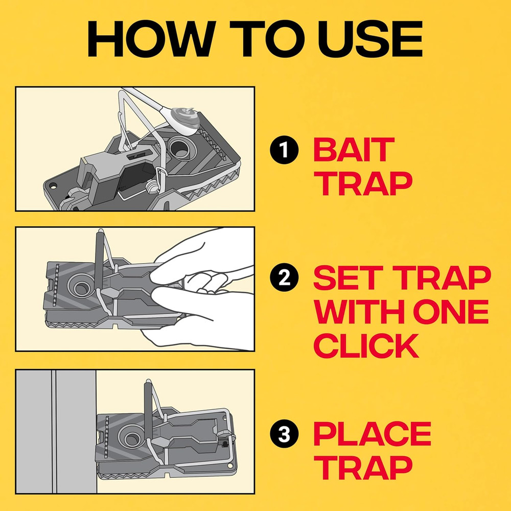 Victor Power-Kill Humane Mouse Traps M393SSR - 6 Easy Set, Reusable, Power-Kill
