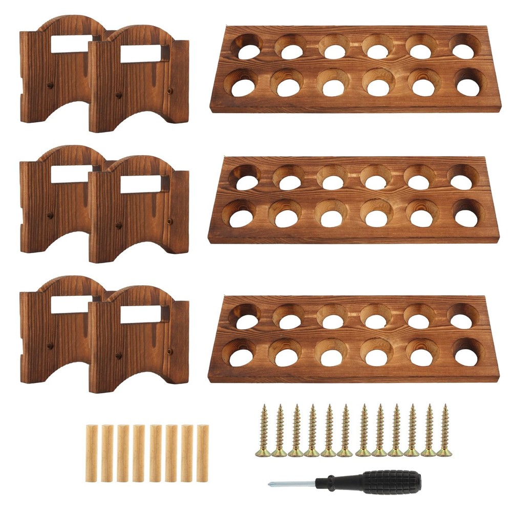 3Tier Wooden Egg Holder Countertop 36Hole Stackable Rack Fresh Eggs