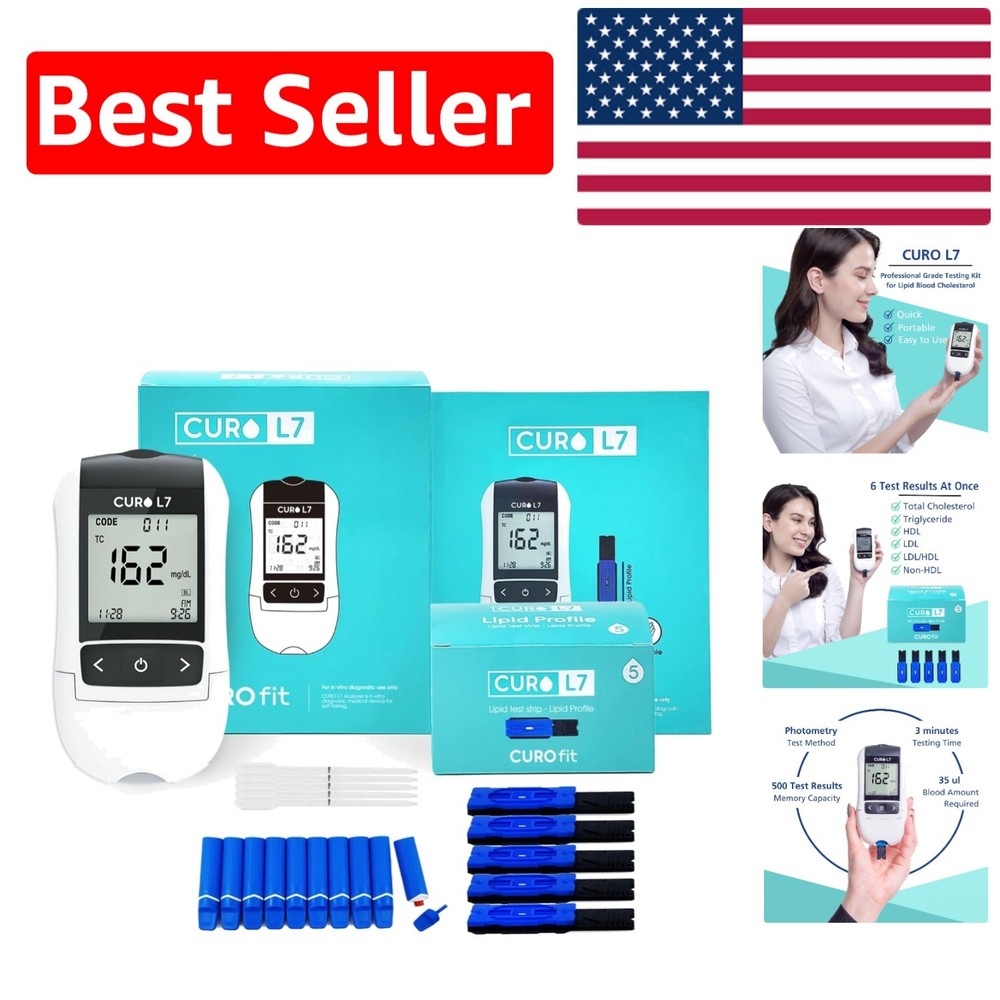 Compact Cholesterol Testing Kit - Accurate Home Testing with User-Friendly Guide