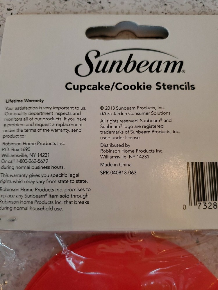 Sunbeam Cupcake/Cookie Stencils Set Of 5