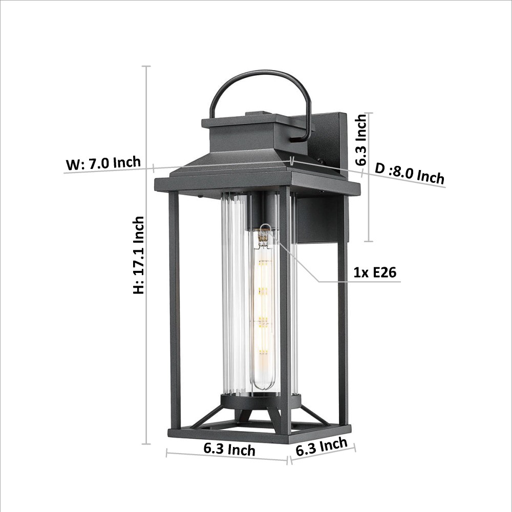 Outdoor Wall Mount Sconce Lantern Anti-Rust Waterproof