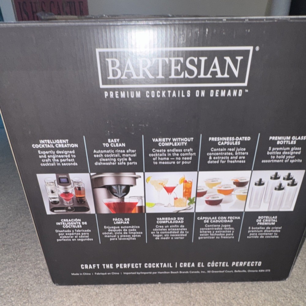 Bartesian Premium Electric Cocktail Maker Silver Plastic Glass