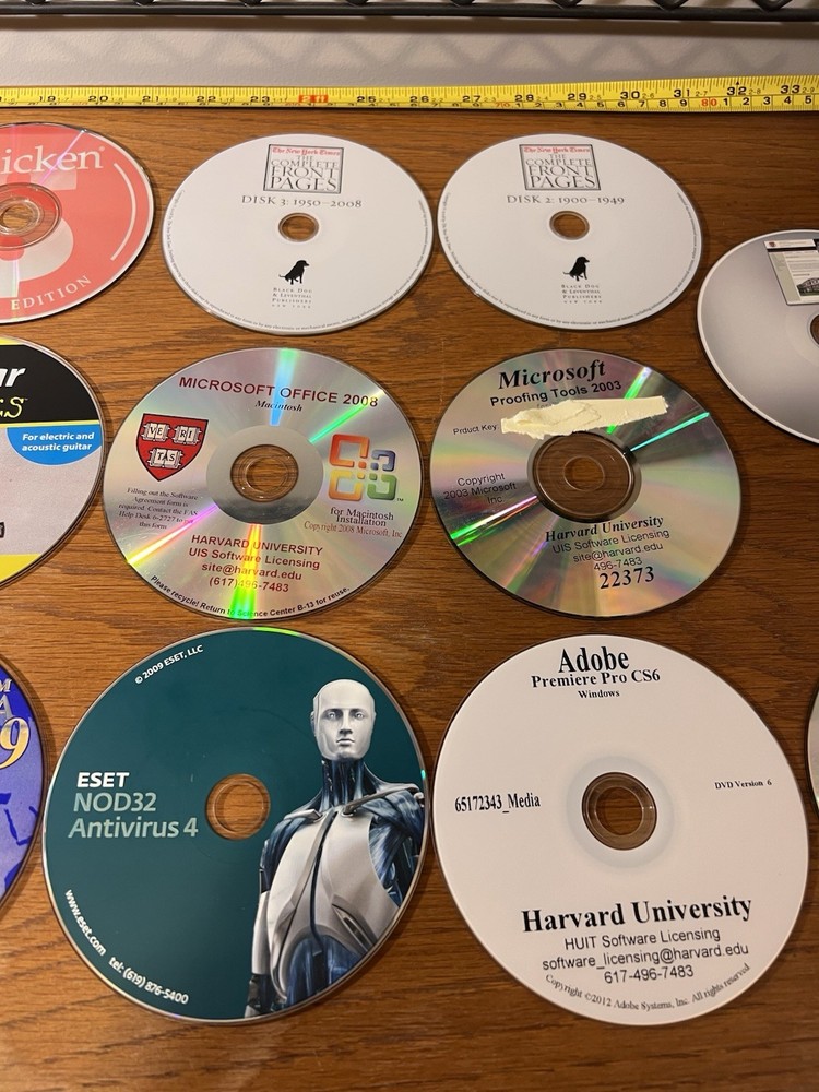 Windows Software CD DVD Lot: SFX, Adobe, Microsoft Office, Education, Music, Map