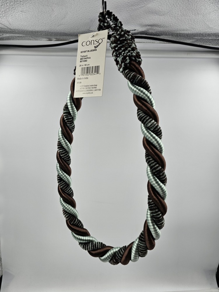 Conso Chenille RopeTieback 26" Tie Back Gold Brown Red Blue