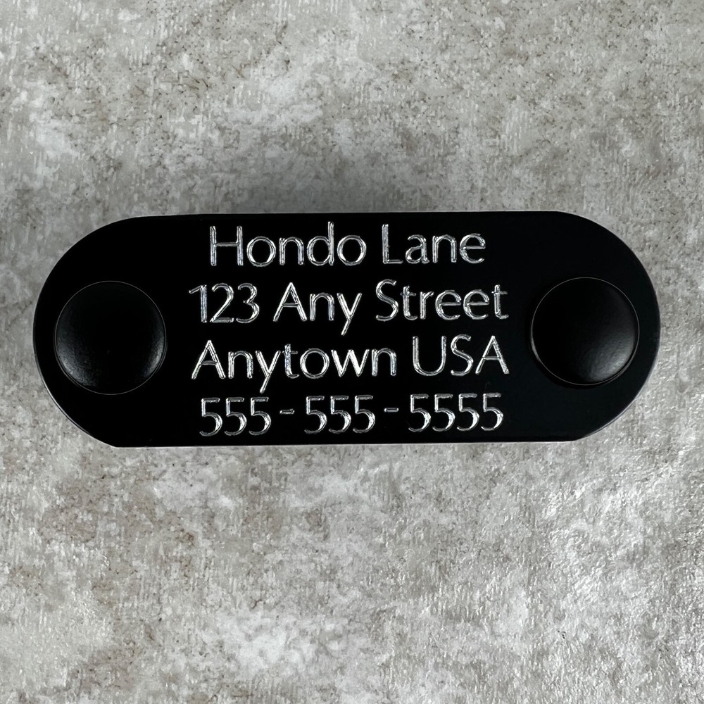 Custom Engraved Dog Tags Personalized Dog Collar ID Tags NAME PLATE BLACK MEDIUM