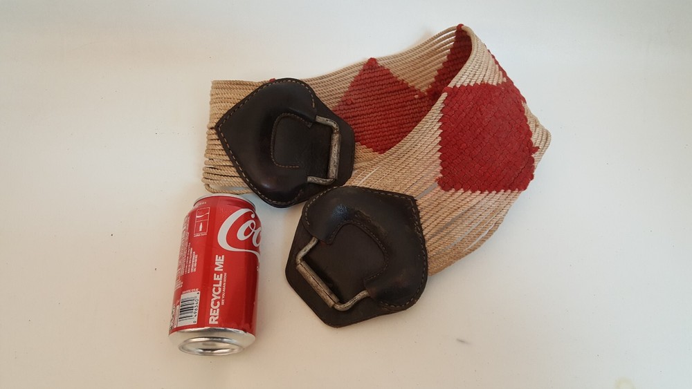 Vintage leather textile horse belly strap