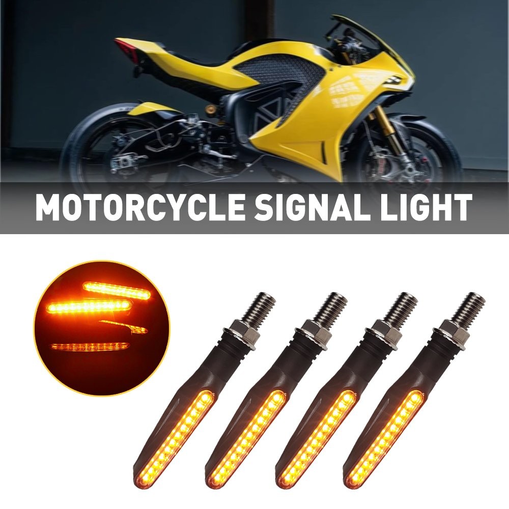 4PCS Motorcycle Led Turn Signal Indicator Blinker Amber Lights Universal Durable