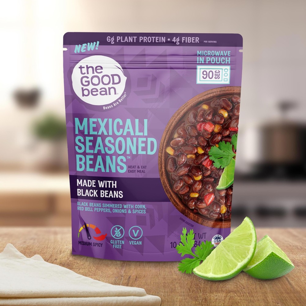 Good Bean Mexicali Black Beans with Corn Microwaveable Pouches 4 Pack 10oz