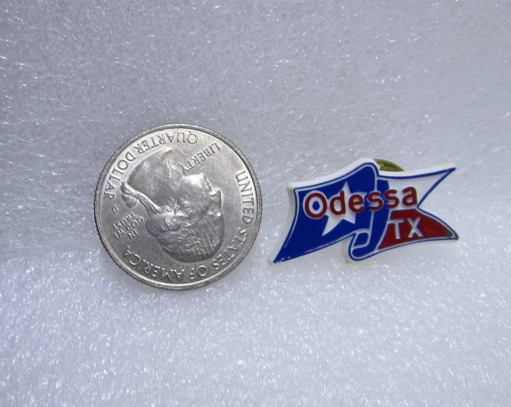 Odessa Texas Flag Plastic Pin