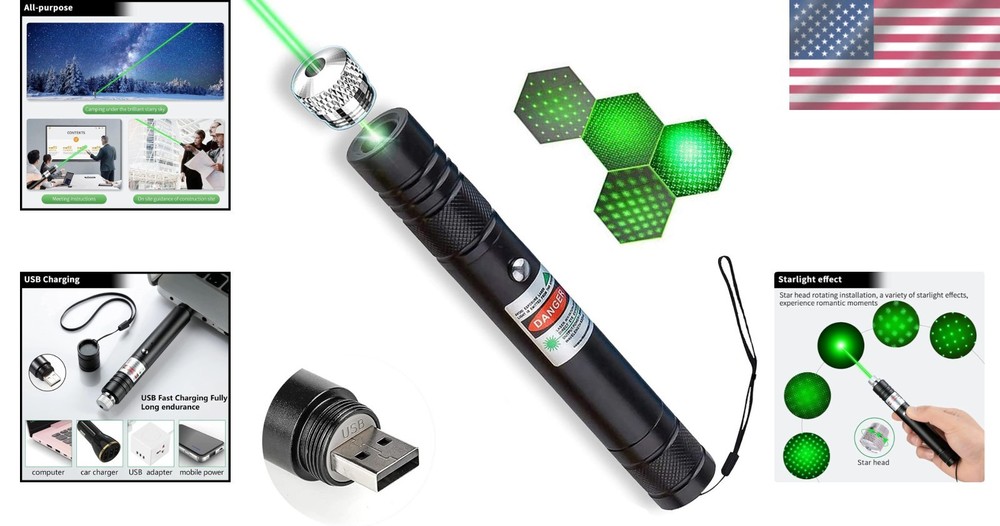 Water Resistant Handheld Laser Pointer & Tactical LED Flashlight - 2000M Range