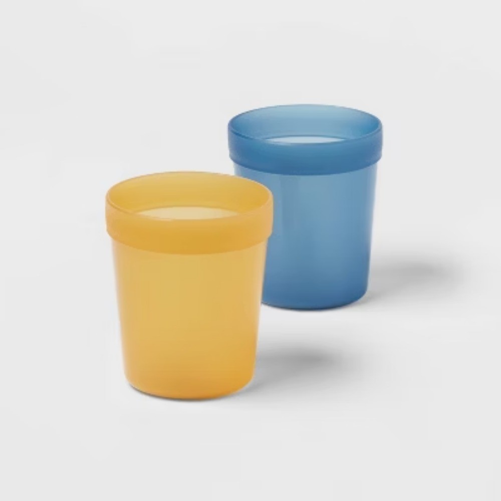 8oz 6pk Plastic Solid Kids' TumblersStackable, Dishwasher