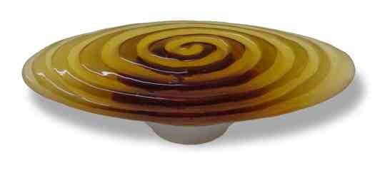 3-3/4" Betsy Fields Swirl Pull Amber with Satin Nickel