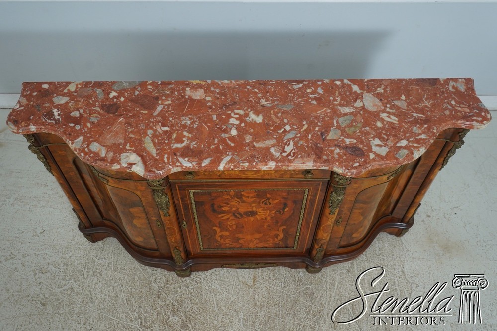 L68305: Italian Marble Top Stunning Sideboard Credenza