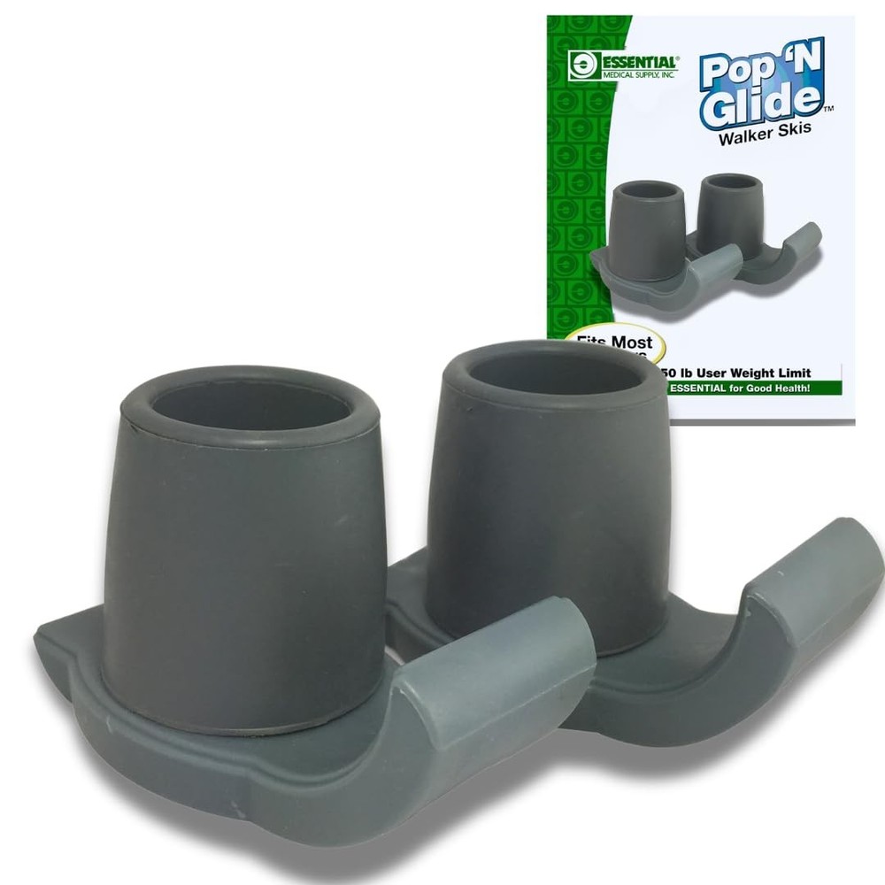 Pop & Glide Easy Use Walker Ski Glides, 2 Pack - Universal Fit Walker Accesso...