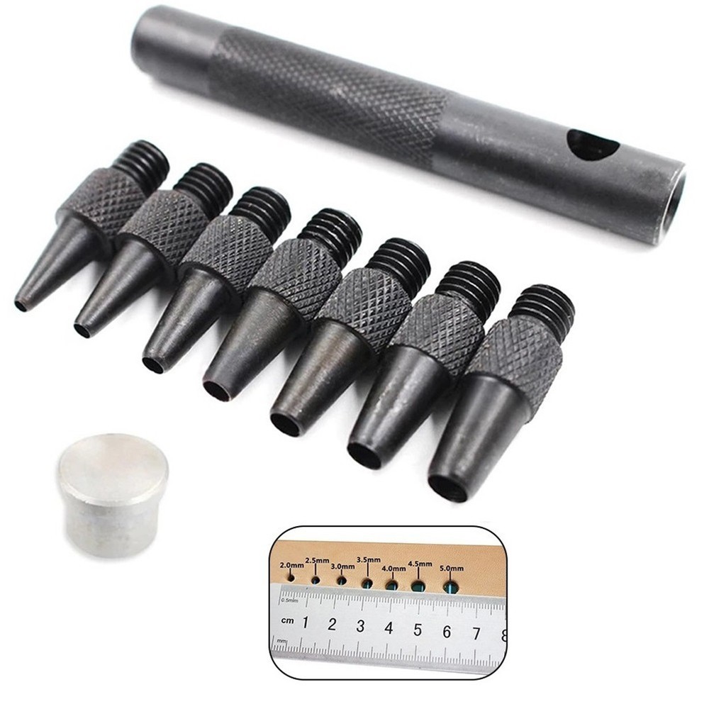 Craft Tool for Leather Replaceable Hole Puncher with Hollow Chisel Design