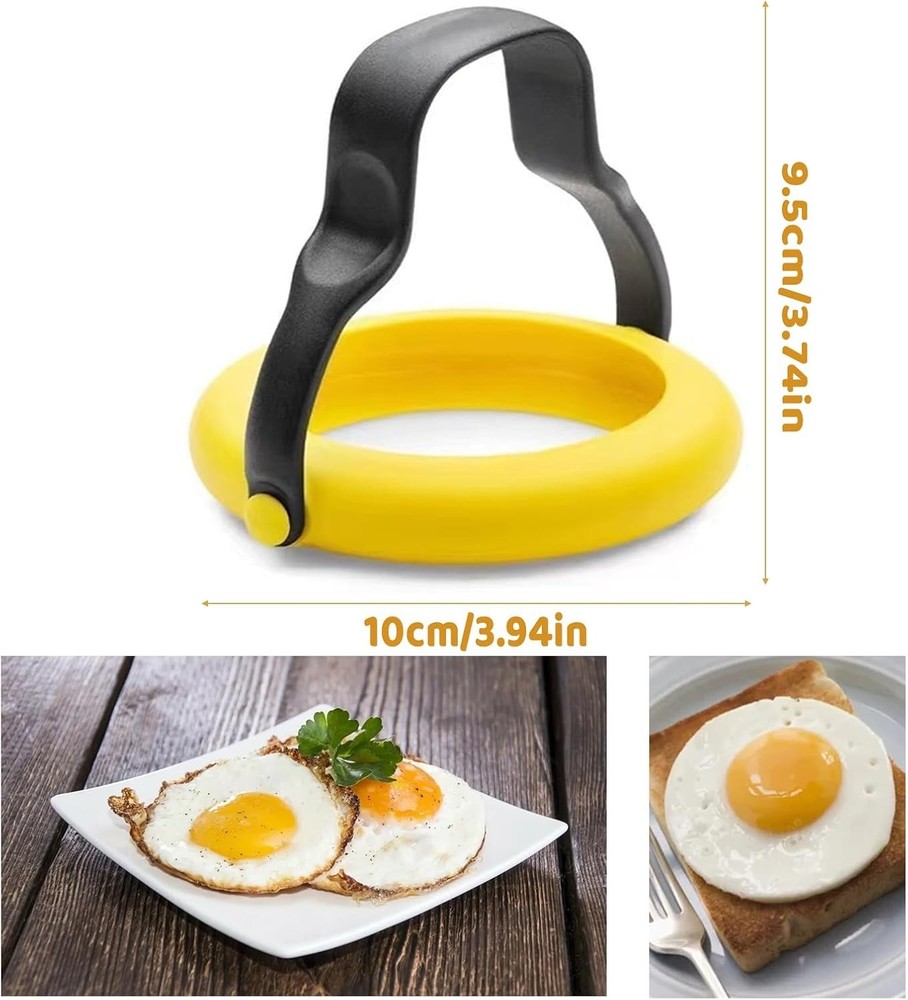 Effortless Egg & Pancake Shaper - 2-Pack Silicone Molds for Quick Meals