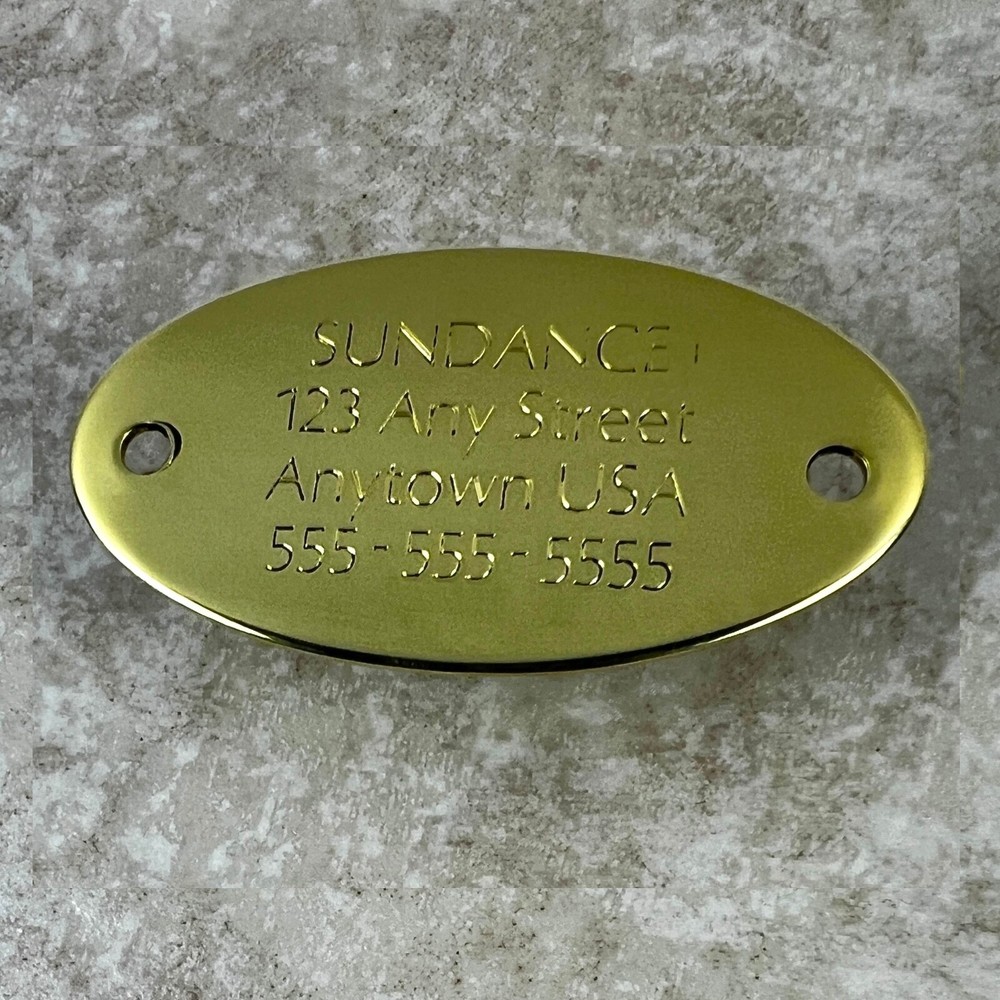 Custom Engraved Tags Personalized NAME PLATE Tags NAME PLATE NATURAL BRASS OVAL