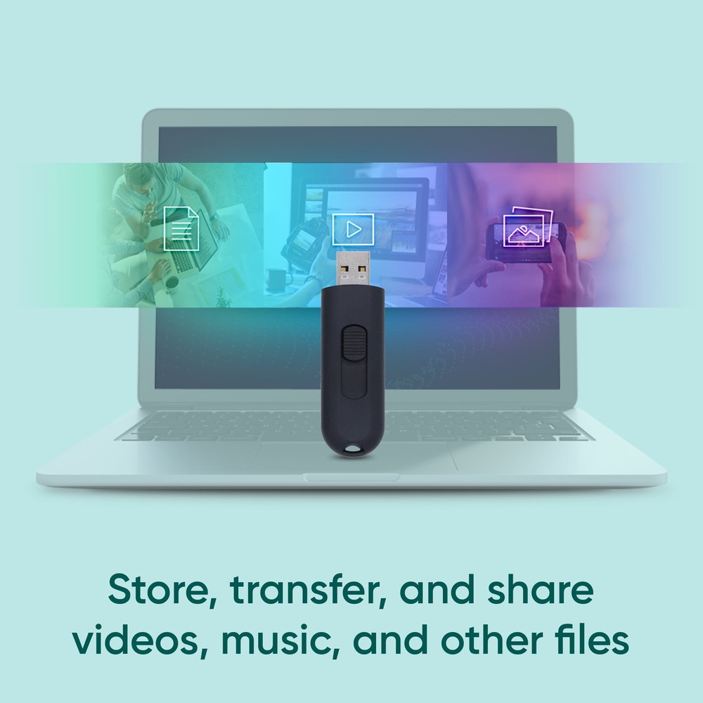onn. USB 2.0 Flash Drive for Tablets and Computers, 64 GB Capacity
