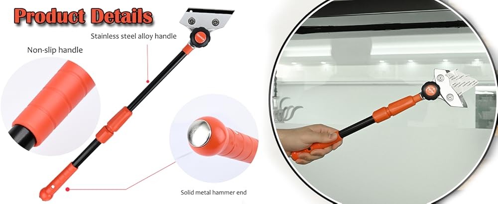 Retractable Blade Scraper Long Handle Heavy Duty Floor Scraper