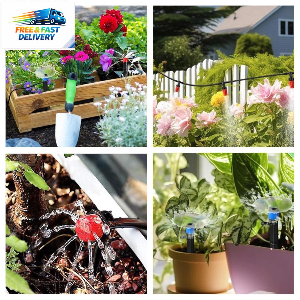 256FT Automatic Drip Irrigation System Kit,Automatic Garden Watering Misting Sys
