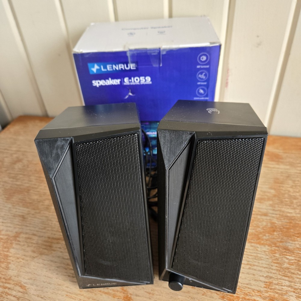 Lenrue E-1059 Mini Digital USB Computer Speakers - Black