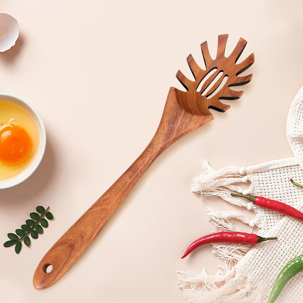 Wood Spaghetti And Pasta Server Large Wooden Spaghetti Spoon Server Long