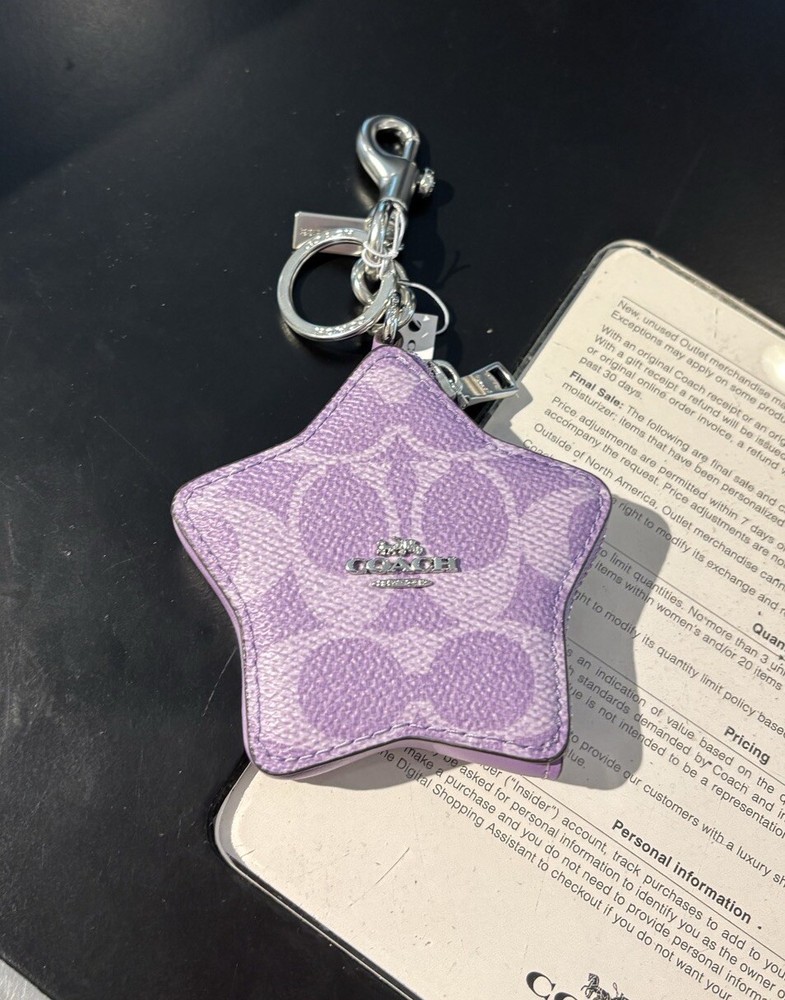 Coach Star Signature Bag Charm Silver/Iris