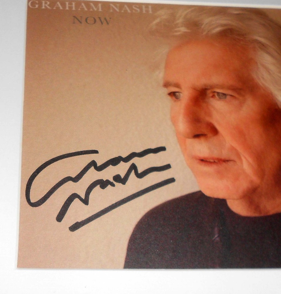 Ex CSN&Y Graham Nash Now SIGNED CD COVER INSERT FRAMED JSA CERT