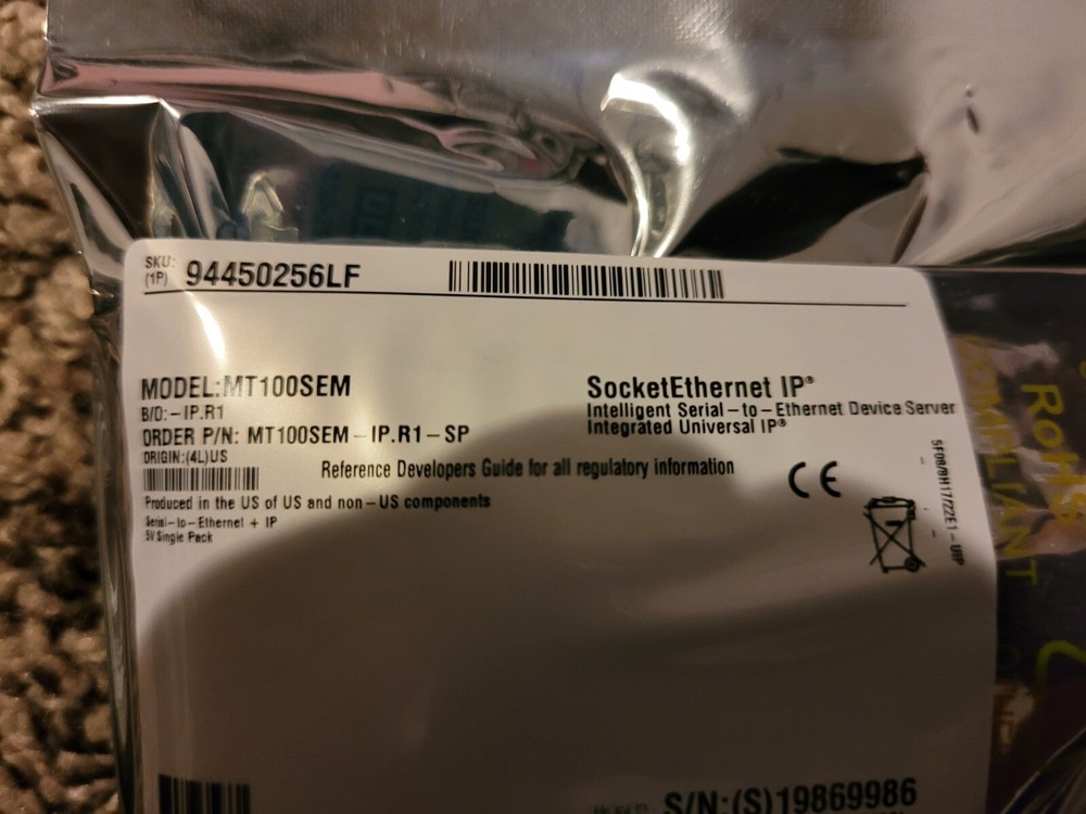Multi-Tech MT100SEM-L-IP.R1-SP Network Modules Serial-to-Ethernet IP Device