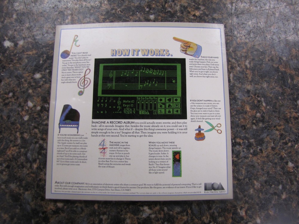 Music Construction Set 1983 Will Harvey's 5.25" Disk Commodore 64 Software -MU30