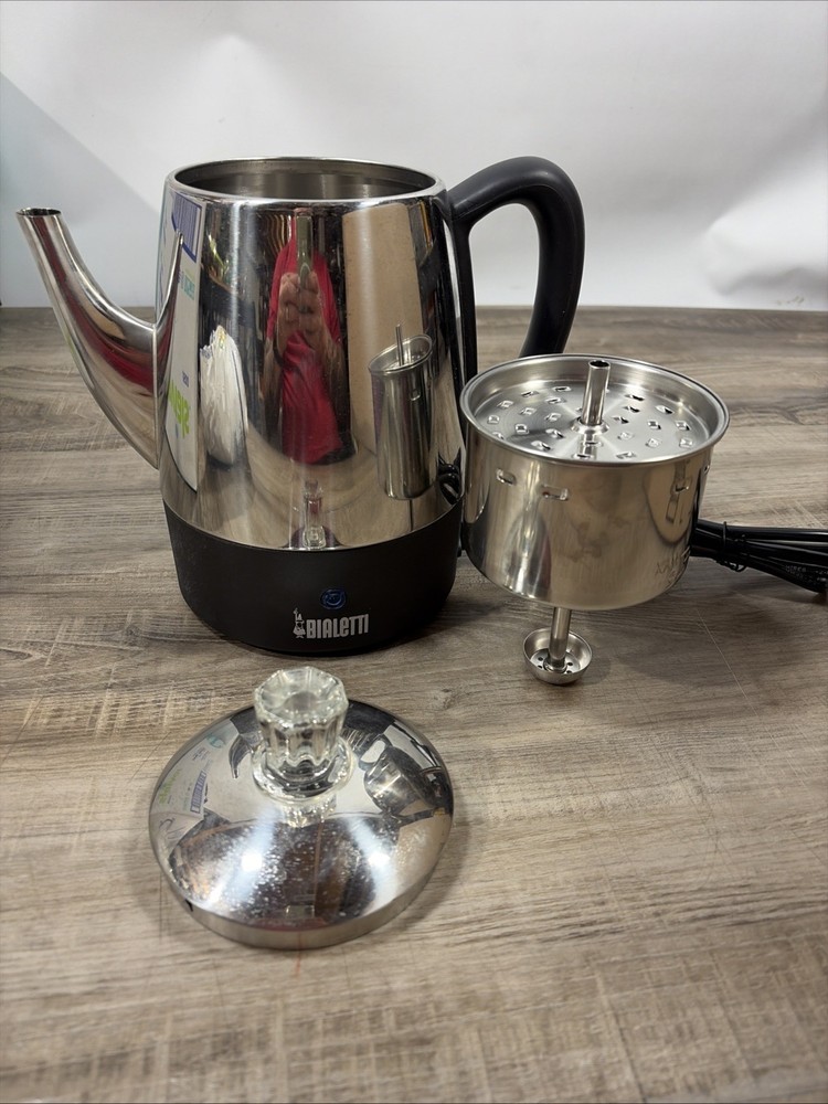 Bialetti DK04B 4 Cup Coffee Pot Percolator - Intertek 35009 Used Twice