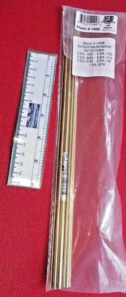 K&S Engineering #1409 Solid Round Brass Rod Assortment - Details Below