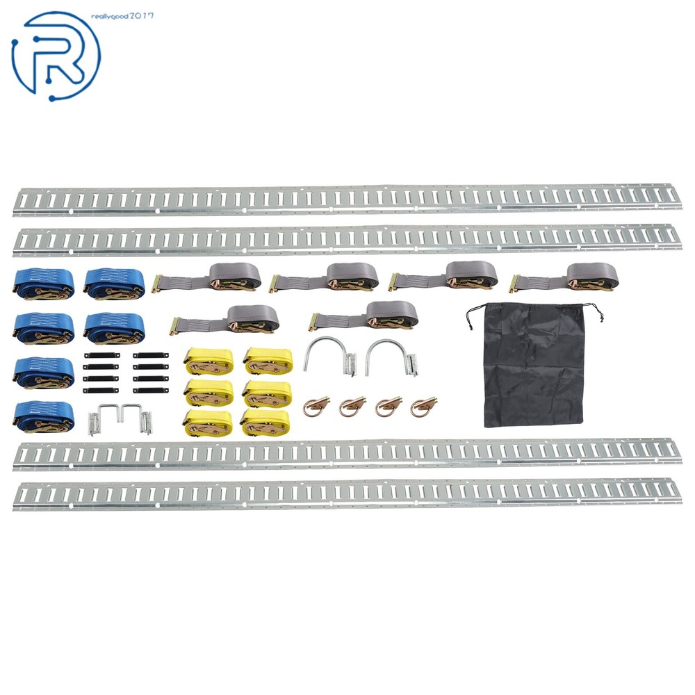 For Vans Trucks 8' E Track Starter Rail System 37 Pcs Horizontal Durable Silver