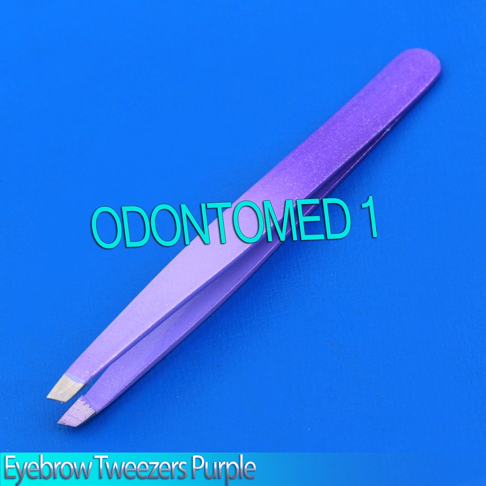 New 2" Mini Eyebrow Tweezers SLANTED Precision Tips PURPLE