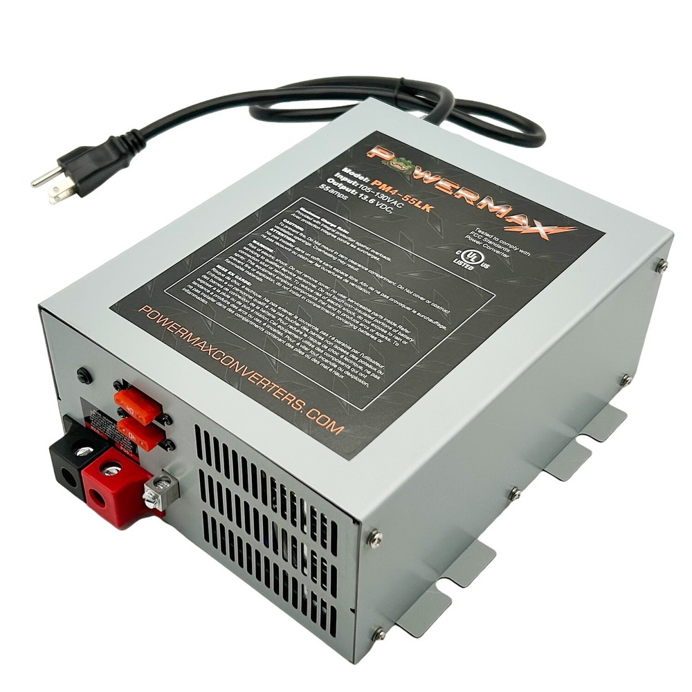 PowerMax PM4-55LK RV Power Converter 110 Volt to 12 Volt DC Power Supply Charger
