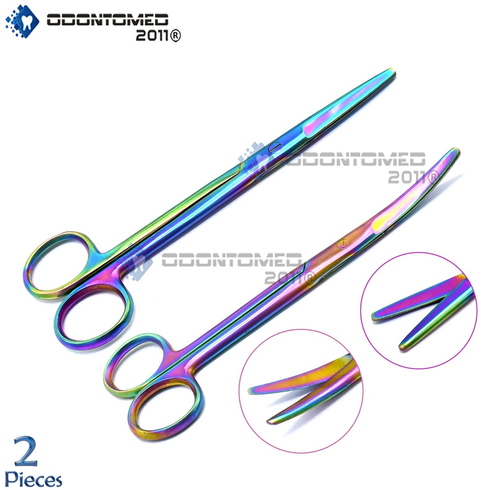 ODM Mayo Scissors 6.75" Straight & Curved Multi-Color Surgical instruments