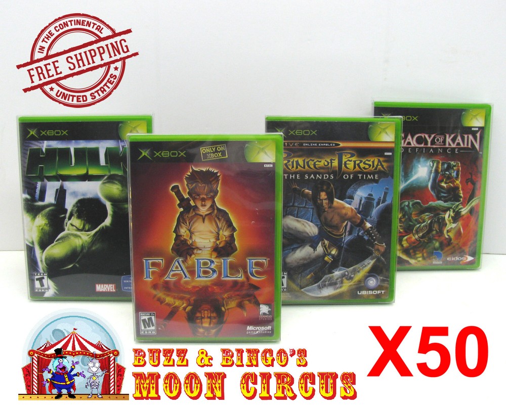 50X MICROSOFT XBOX CIB GAME -CLEAR PLASTIC PROTECTIVE BOX PROTECTORS CASE SLEEVE