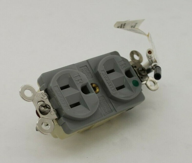 Hubbell HBL8200SGGY Tamper Resistant Receptacle
