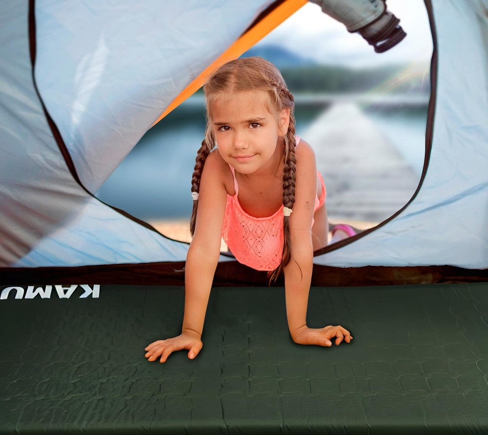 Self Inflating Sleeping Pad - 2 Inch Thick Camping Pad Connectable with Multi...