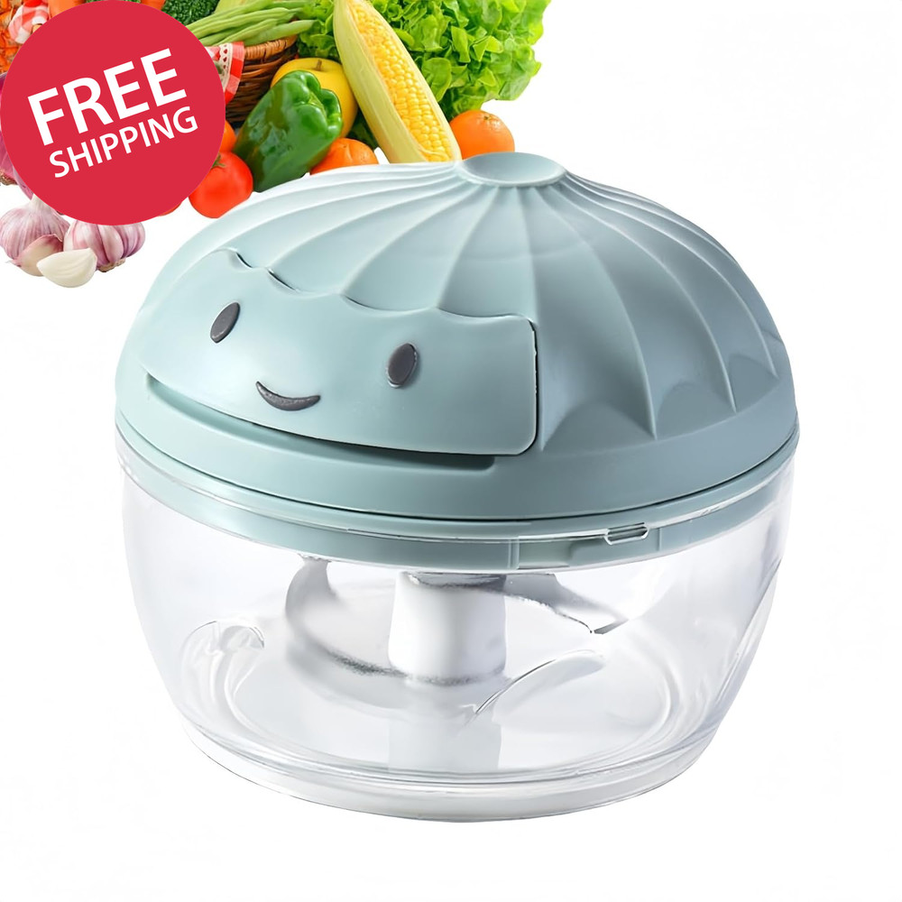 Mini Manual Food Processor Vegetable Chopper Hand Pull String Garlic Onion