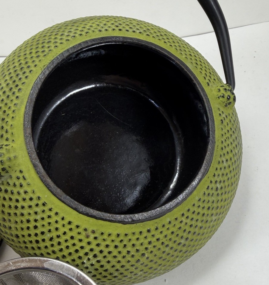Cast Iron Japanese Green Teapot Tea Kettle with Stainless Steel Infuser (x)