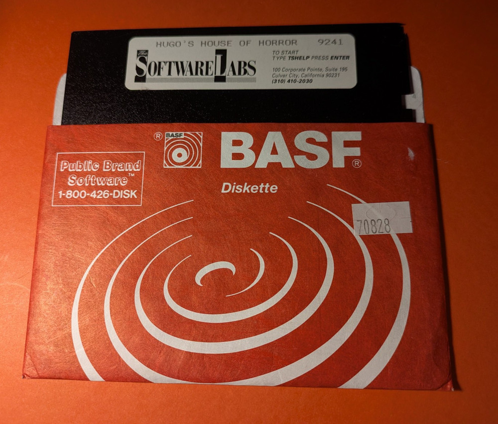 Shareware Hugo's House of Horror (9241), Floppy Disk Software PC 5.25" TESTED!