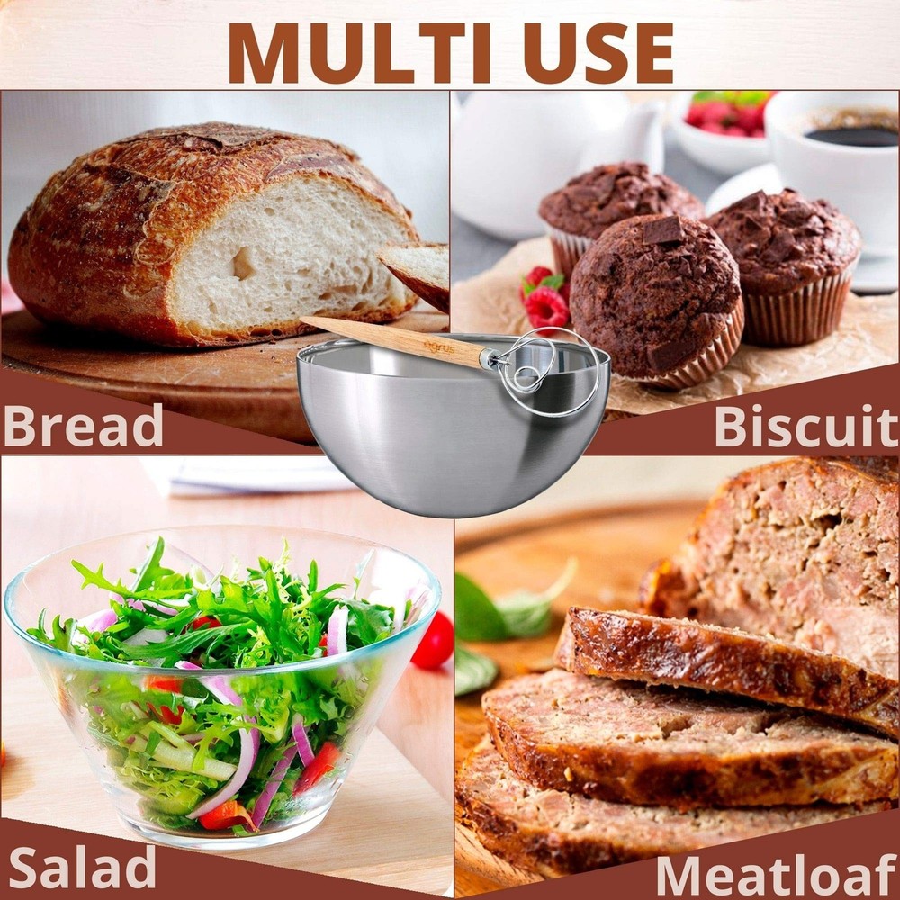 Danish Dough Whisk - Bread Making Tools - Danish Dough Hook - Bread Dough Mix...